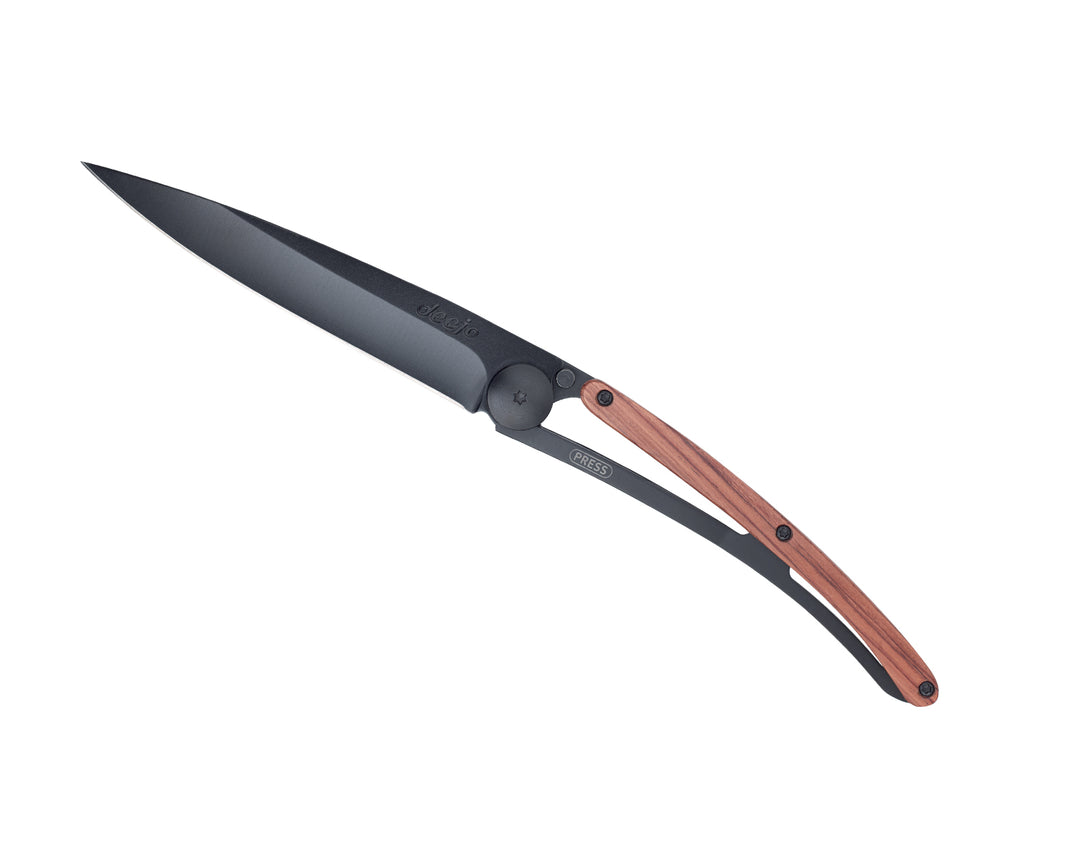 Deejo KNIFE DEEJO 37G CORAL WOOD BLACK BLADE (DEEJ015)