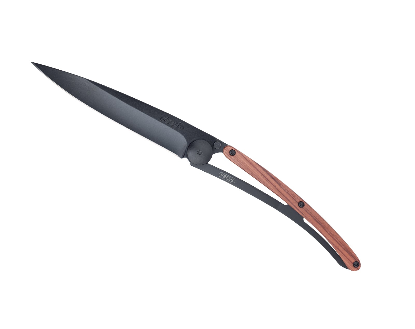 Deejo KNIFE DEEJO 37G CORAL WOOD BLACK BLADE (DEEJ015)