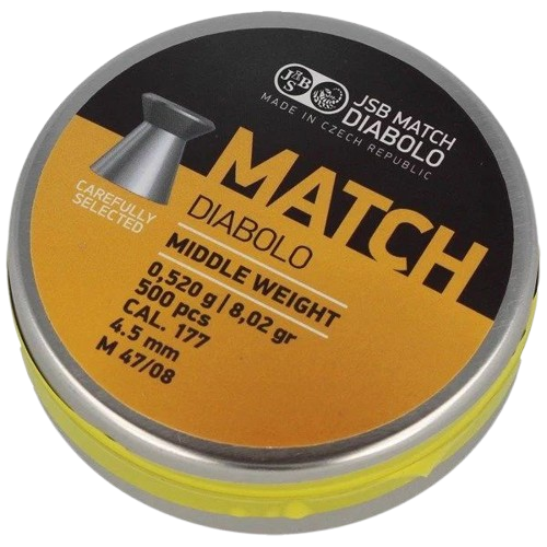 Jsb PELLET JSB MATCH DIABOLO MIDDLE WEIGHT 4.51MM/.177 8.02GR (500)