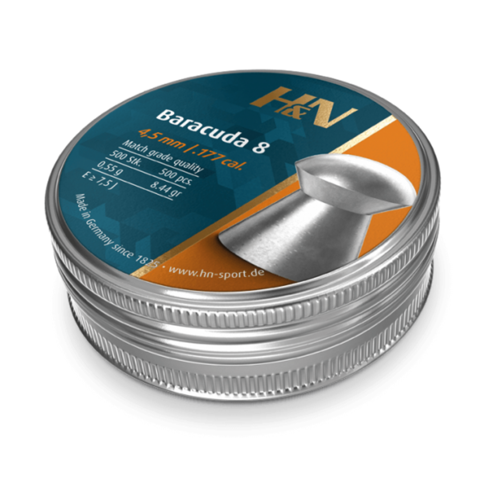 H&N PELLET H&N BARACUDA  8 4.51MM 8.44GR (500) (MIN ORDER QTY:5)