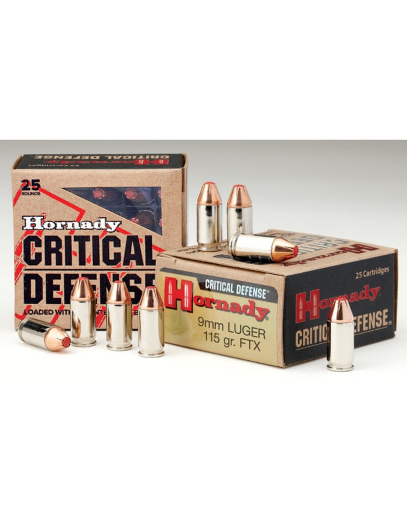 Hornady AMMO 9MM LUGER 115GR HORNADY FTX CDEFENSE (25)