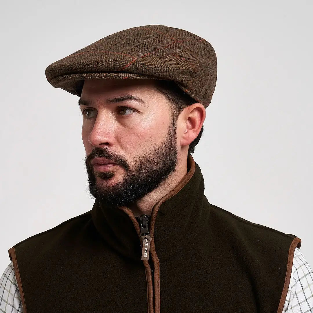 Jack Pyke Clothing JP WOOL BLEND FLAT CAP TWEED 59 BROWN