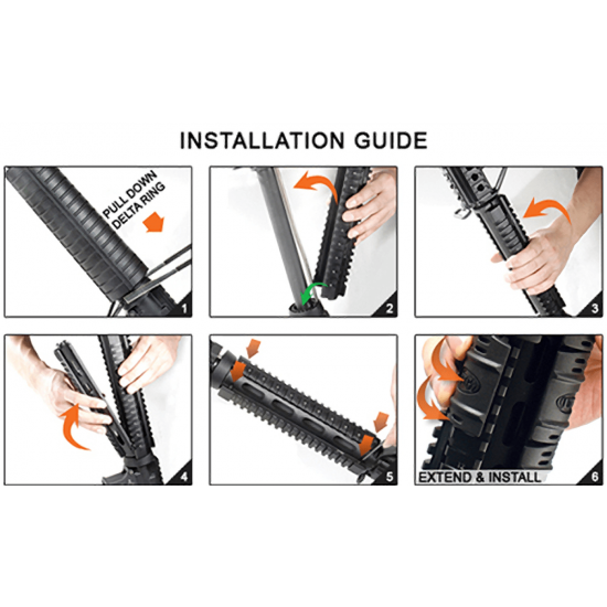 Utg AR15 MID LENGTH DROP-IN QUAD RAIL HANDGUARD BLACK