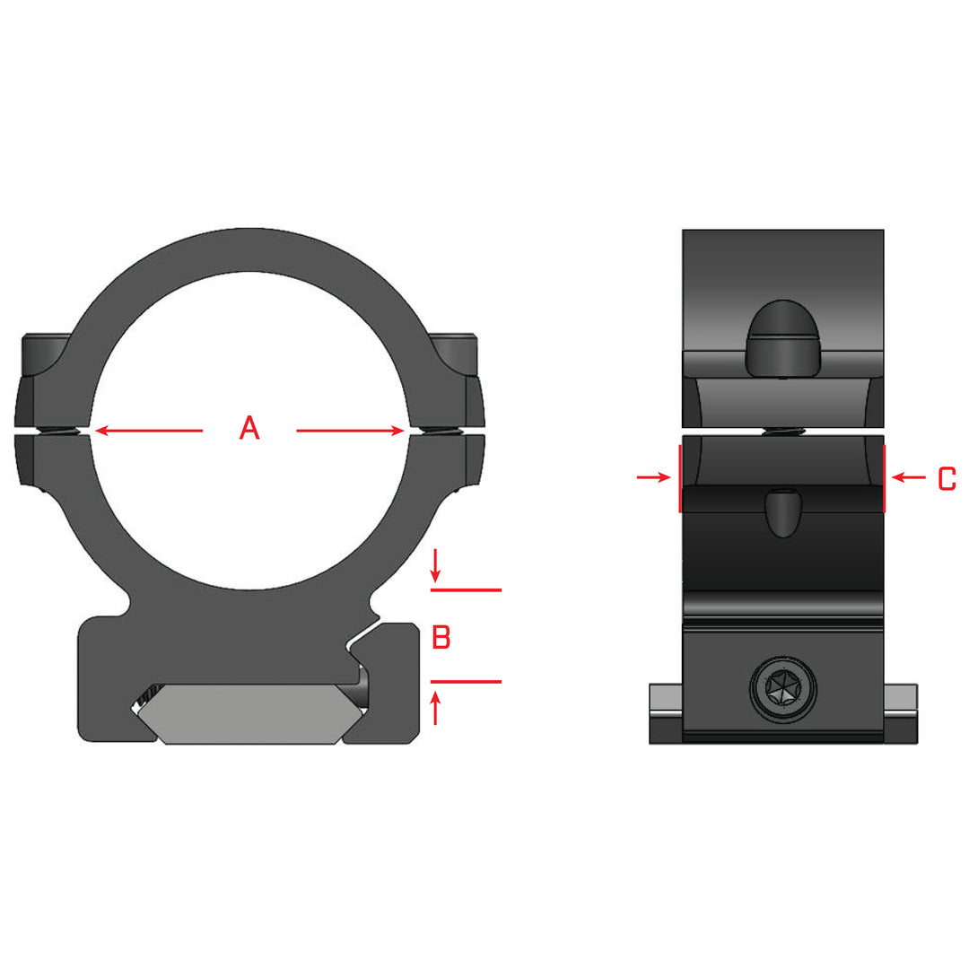 Warne RINGS 25MM HIGH HORIZONTAL