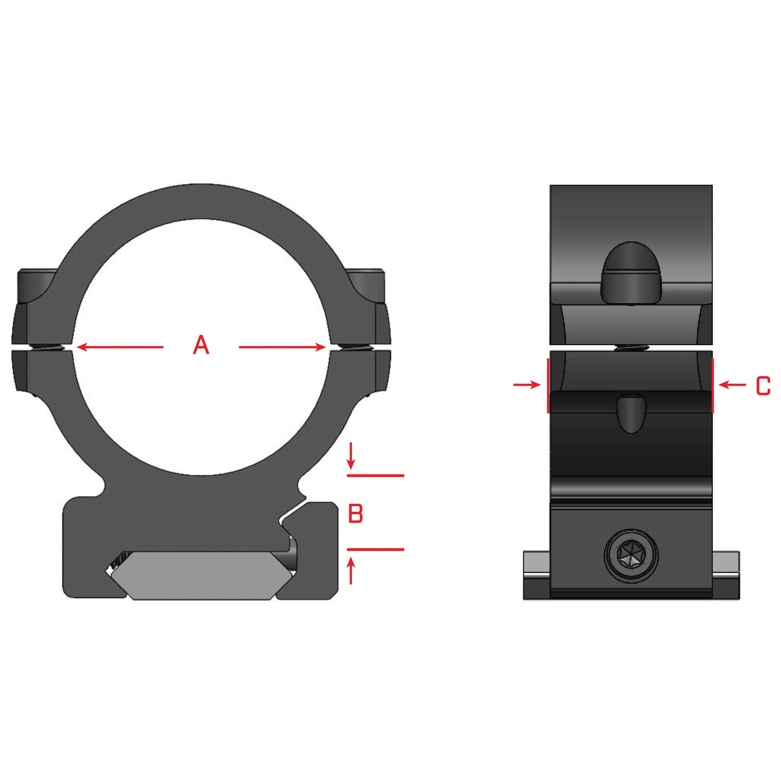 Warne RINGS 25MM HIGH HORIZONTAL